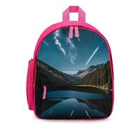 FHESDCW Meteors in The Night Sky Backpack for Men Women, Durable Small Bookbag Lightweight Daypack for Travel, Hiking, Pink-style