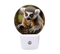 FHESDCW Monkey Lemur Cute Night Lights Plug Into Wall, LED Nightlights Auto On/Off Dusk to Dawn Sensor, Energy Efficient Night Lamp Soft Glow for Hallway Bedroom Bathroom Kitchen, 0.5W