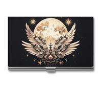 FHESDCW Moon And Flowers Business Card Holder for Men & Women, Professional Card Case with Buckle Style Shut, Compact And Portable Metal Case for Office Workers, style, One Size, Classic