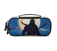 FHESDCW Moonlight Watercolor Style Ninja Pencil Case with Zipper - Large Capacity, Portable Small Cosmetic Bag for Travel, Vintage PU Leather Pencil Pouch for Women Men