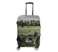 FHESDCW Motorcycles on Green Grass Luggage Covers for Suitcases, Washable Travel Accessories, Anti-Scratch & Dust Protection Suitcase Cover Protector Fits 19-32 Inch Luggage, style, M, Classic
