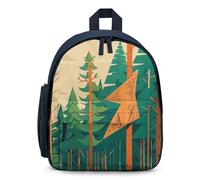 FHESDCW Mountain Fir Forest Backpack for Men Women, Durable Small Bookbag Lightweight Daypack for Travel, Hiking, Blue-style, One Size, Daypack Backpacks
