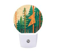 FHESDCW Mountain Fir Forest Night Lights Plug Into Wall, LED Nightlights Auto On/Off Dusk to Dawn Sensor, Energy Efficient Night Lamp Soft Glow for Hallway Bedroom Bathroom Kitchen, 0.5W
