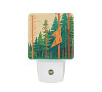 FHESDCW Mountain Fir Forest Night Lights Plug Into Wall, LED Nightlights Auto On/Off Dusk to Dawn Sensor, Energy Efficient Night Lamp Soft Glow for Hallway Bedroom Bathroom Kitchen, 0.5W