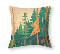 FHESDCW Mountain Fir Forest Pillow Cover, Soft Pillow Covers - Hidden Zipper Closure, Standard Square 12"x12" Pillowcases, Decorative Cushion Cases for Couch, Sofa, Outdoor