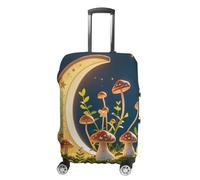 FHESDCW Mushroom Moon And Stars Luggage Covers for Suitcases, Washable Travel Accessories, Anti-Scratch & Dust Protection Suitcase Cover Protector Fits 19-32 Inch Luggage, Style, S, Classic