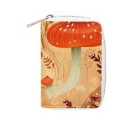 FHESDCW Mushrooms And Plants Leather Card Bag Credit Card Holder Zipper Wallet With 20 Card Slots Slim Wallet Debit Card Protector Organizer Case, style, 16x11.5cm