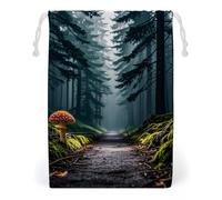 FHESDCW Mushrooms on The Dark Drawstring Bag Canvas, Reusable Travel Jewelry Pouches, Washable Storage Bags for Gift, Candy, Cosmetics 20 * 25cm