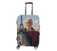 FHESDCW Musicians And Instruments Luggage Covers for Suitcases, Washable Travel Accessories, Anti-Scratch & Dust Protection Suitcase Cover Protector Fits 19-32 Inch Luggage, Style, M, Classic