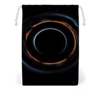 FHESDCW Mysterious Cosmic Black Holes Drawstring Bag Canvas, Reusable Travel Jewelry Pouches, Washable Storage Bags for Gift, Candy, Cosmetics 12 * 18cm