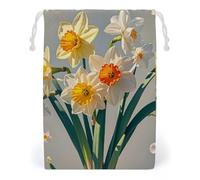 FHESDCW Narcissus Drawstring Bag Canvas, Reusable Travel Jewelry Pouches, Washable Storage Bags for Gift, Candy, Cosmetics 20 * 25cm