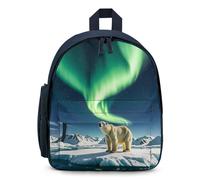 FHESDCW Northern Lights Polar Bear Backpack for Men Women, Durable Small Bookbag Lightweight Daypack for Travel, Hiking, Blue-style, One Size, Daypack Backpacks