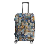 FHESDCW Nostalgic Marble Mosaic Luggage Covers for Suitcases, Washable Travel Accessories, Anti-Scratch & Dust Protection Suitcase Cover Protector Fits 19-32 Inch Luggage, style, Small, Classic