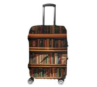FHESDCW Old Bookshelf Luggage Covers for Suitcases, Washable Travel Accessories, Anti-Scratch & Dust Protection Suitcase Cover Protector Fits 19-32 Inch Luggage, Style, L, Classic