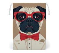 FHESDCW Old Fashionable Khabby Dog Drawstring Bag Canvas, Reusable Travel Jewelry Pouches, Washable Storage Bags for Gift, Candy, Cosmetics 12 * 18cm