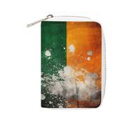 FHESDCW Orange And Green Pattern Leather Card Bag Credit Card Holder Zipper Wallet With 20 Card Slots Slim Wallet Debit Card Protector Organizer Case, style, 16x11.5cm
