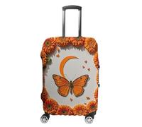 FHESDCW Orange Butterfly Moon Luggage Covers for Suitcases, Washable Travel Accessories, Anti-Scratch & Dust Protection Suitcase Cover Protector Fits 19-32 Inch Luggage, Style, XL, Classic