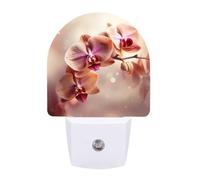 FHESDCW Orchid on Background Night Lights Plug Into Wall, LED Nightlights Auto On/Off Dusk to Dawn Sensor, Energy Efficient Night Lamp Soft Glow for Hallway Bedroom Bathroom Kitchen, 0.5W