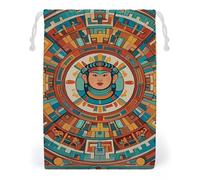 FHESDCW Patterns of Ancient Civilization Figures Drawstring Bag Canvas, Reusable Travel Jewelry Pouches, Washable Storage Bags for Gift, Candy, Cosmetics 12 * 18cm