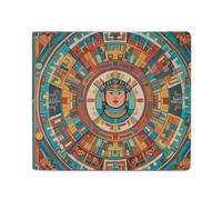 FHESDCW Patterns of Ancient Civilization Figures Wallet Elegant Leather Wallets with ID Window & 2 Card Slots, Slim Bifold Wallet for Men Women