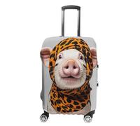 FHESDCW Pets Wearing Leopard Print Luggage Covers for Suitcases, Washable Travel Accessories, Anti-Scratch & Dust Protection Suitcase Cover Protector Fits 19-32 Inch Luggage, Style, M, Classic