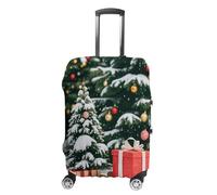 FHESDCW Pine Tree And Gift Box Luggage Covers for Suitcases, Washable Travel Accessories, Anti-Scratch & Dust Protection Suitcase Cover Protector Fits 19-32 Inch Luggage, style, M, Classic