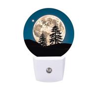 FHESDCW Pine Trees of The Moon Night Lights Plug Into Wall, LED Nightlights Auto On/Off Dusk to Dawn Sensor, Energy Efficient Night Lamp Soft Glow for Hallway Bedroom Bathroom Kitchen, 0.5W