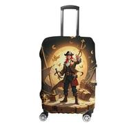 FHESDCW Pirate Golden Secret Sea Luggage Covers for Suitcases, Washable Travel Accessories, Anti-Scratch & Dust Protection Suitcase Cover Protector Fits 19-32 Inch Luggage, style, Small, Classic