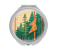 FHESDCW Portable Makeup Mirror with 1X/2X Magnification, Double Side Mountain Fir Forest Travel Mirror Compact Folding Vanity Mirrors for Purse, Pocket, Travel & Home 2.4 Inch