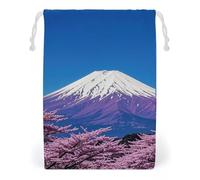 FHESDCW Purple Mount Fuji Drawstring Bag Canvas, Reusable Travel Jewelry Pouches, Washable Storage Bags for Gift, Candy, Cosmetics 12 * 18cm