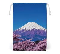 FHESDCW Purple Mount Fuji Drawstring Bag Canvas, Reusable Travel Jewelry Pouches, Washable Storage Bags for Gift, Candy, Cosmetics 20 * 25cm