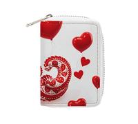 FHESDCW Red Love Little Dragon Card Holder for Men Women, Leather Credit Card Holder with 20 Card Slots Small Purse with Zipper