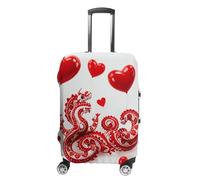 FHESDCW Red Love Little Dragon Luggage Covers for Suitcases, Washable Travel Accessories, Anti-Scratch & Dust Protection Suitcase Cover Protector Fits 19-32 Inch Luggage, style, Small, Classic