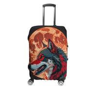 FHESDCW Red Moon Outdoor Wolf Luggage Covers for Suitcases, Washable Travel Accessories, Anti-Scratch & Dust Protection Suitcase Cover Protector Fits 19-32 Inch Luggage, style, XL, Classic