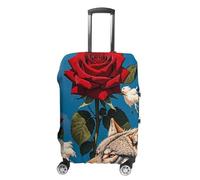 FHESDCW Red Rose And Three Wolves Pattern Luggage Covers for Suitcases, Washable Travel Accessories, Anti-Scratch & Dust Protection Suitcase Cover Protector Fits 19-32 Inch Luggage, style, XL, Classic