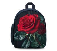 FHESDCW Red Rose Black Background Backpack for Men Women, Durable Small Bookbag Lightweight Daypack for Travel, Hiking, Blue-style, One Size, Daypack Backpacks