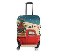 FHESDCW Red Truck Christmas Luggage Covers for Suitcases, Washable Travel Accessories, Anti-Scratch & Dust Protection Suitcase Cover Protector Fits 19-32 Inch Luggage, Style, S, Classic