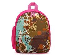 FHESDCW Retro Abstract Messy Rust Color Backpack for Men Women, Durable Small Bookbag Lightweight Daypack for Travel, Hiking, Pink-style, One Size, Daypack Backpacks