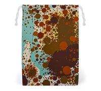 FHESDCW Retro Abstract Messy Rust Color Drawstring Bag Canvas, Reusable Travel Jewelry Pouches, Washable Storage Bags for Gift, Candy, Cosmetics 20 * 25cm