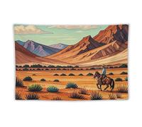 FHESDCW Riding Horses in Wild West Tapestry for Bedroom Aesthetic - Lightweight Wall Hanging Backdrop Vintage Wall Art Tapestry Easy to Hang for Living Room Dorm Home Decor 60"x90"