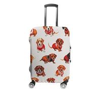 FHESDCW Romantic Sausage Dog Luggage Covers for Suitcases, Washable Travel Accessories, Anti-Scratch & Dust Protection Suitcase Cover Protector Fits 19-32 Inch Luggage, style, L, Classic