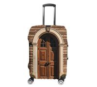 FHESDCW Rural Door Design Retro Luggage Covers for Suitcases, Washable Travel Accessories, Anti-Scratch & Dust Protection Suitcase Cover Protector Fits 19-32 Inch Luggage, Style, L, Classic