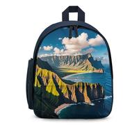 FHESDCW Seaside Mountain Skyline Backpack for Men Women, Durable Small Bookbag Lightweight Daypack for Travel, Hiking, Blue-style, One Size, Daypack Backpacks