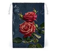 FHESDCW Shabby Chic Roses Drawstring Bag Canvas, Reusable Travel Jewelry Pouches, Washable Storage Bags for Gift, Candy, Cosmetics 20 * 25cm