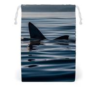 FHESDCW Shark Fin Water Drawstring Bag Canvas, Reusable Travel Jewelry Pouches, Washable Storage Bags for Gift, Candy, Cosmetics 12 * 18cm