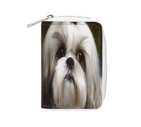 FHESDCW Shih Tzu Dog Leather Card Bag Credit Card Holder Zipper Wallet With 20 Card Slots Slim Wallet Debit Card Protector Organizer Case, style, 16x11.5cm