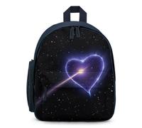 FHESDCW Shooting Star Heart Backpack for Men Women, Durable Small Bookbag Lightweight Daypack for Travel, Hiking, Blue-style, One Size, Daypack Backpacks