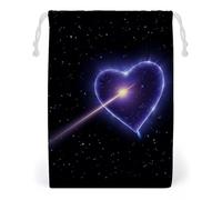 FHESDCW Shooting Star Heart Drawstring Bag Canvas, Reusable Travel Jewelry Pouches, Washable Storage Bags for Gift, Candy, Cosmetics 20 * 25cm
