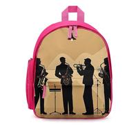 FHESDCW Silhouette of A Jazz Quartet Performing Backpack for Men Women Durable Small Bookbag Lightweight Daypack for Travel, Pink-style, One Size, Daypack Backpacks