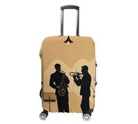 FHESDCW Silhouette of A Jazz Quartet Performing Luggage Covers for Suitcases, Washable Travel Accessories, Anti-Scratch & Dust Protection Suitcase Cover Protector Fits 19-32 Inch Luggage, style, Small